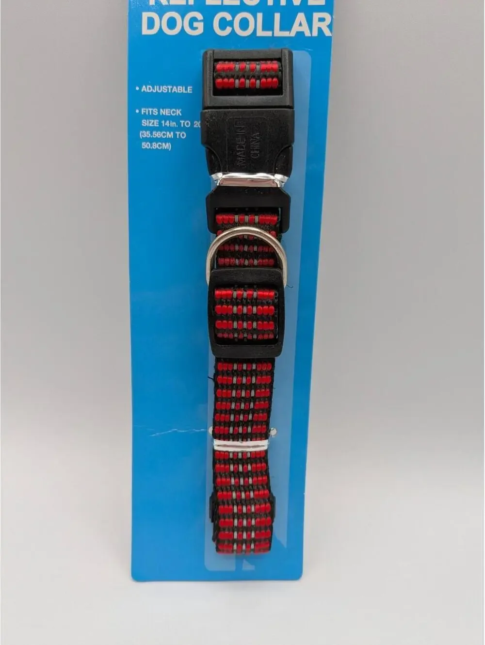 Paws 'N' Claws Reflective Dog Collar Red/Black, 14
